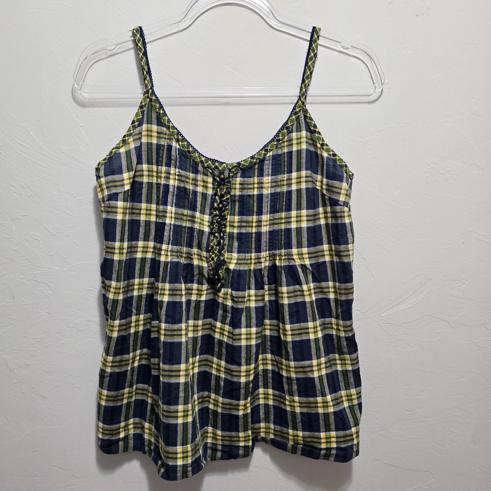 Y2K‎ Faded Glory Top Size M Plaid Babydoll Cottagecore Women
